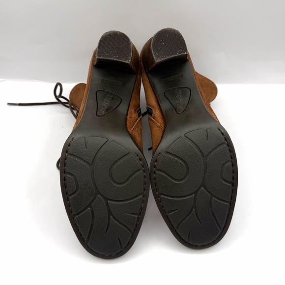 Børn Gosford Brown Suede Lace-Up Ankle Boots Zipper Block Heel Size 9M - Picture 8 of 8